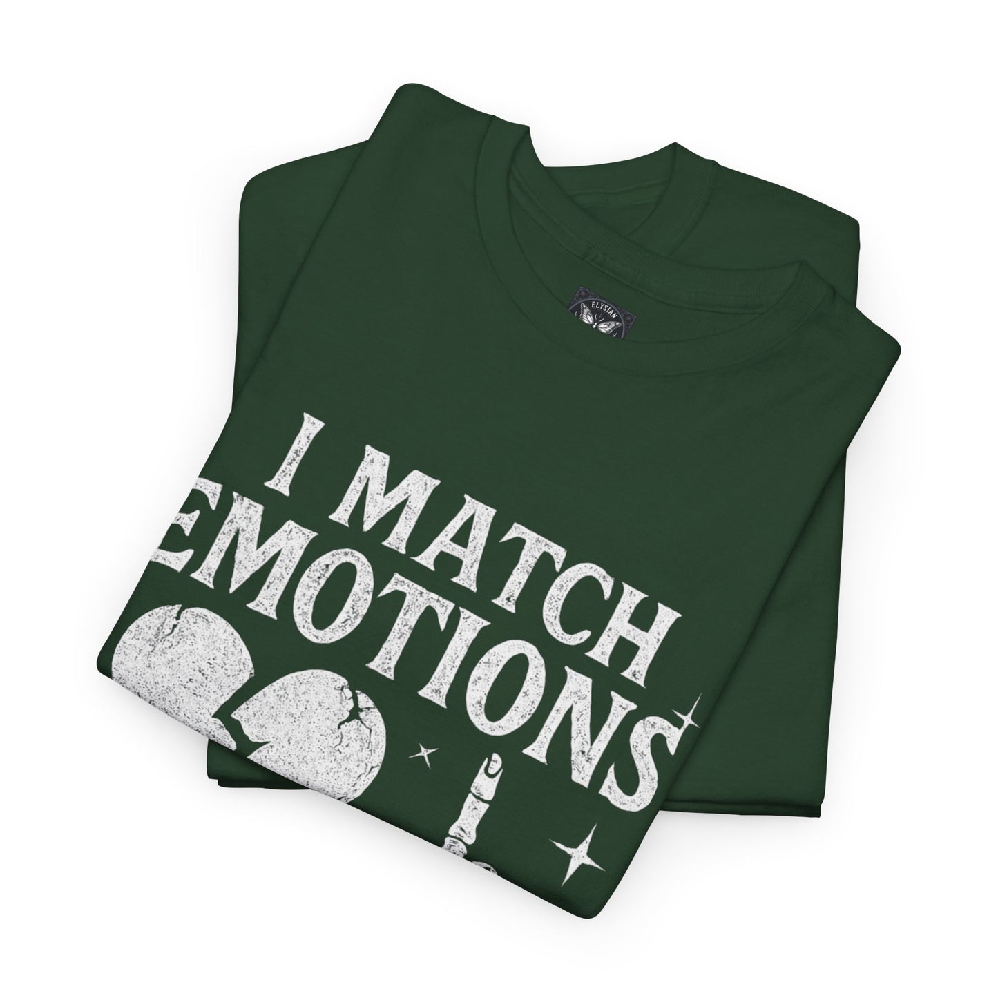 I Match Emotions Graphic Tee, Heart Skeleton Hand Streetwear Shirt, Dark Gothic Vibes, Emo Alt Fashion Lover, Casual Wear Festival Statement