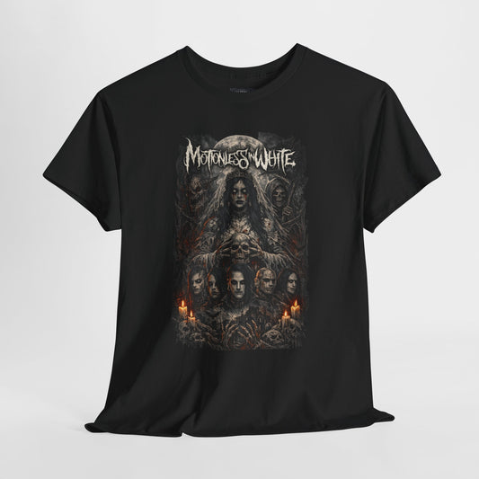 'Motionless In White' Gothic Band Art Tee (Horror Portraits, Candlelight Rock Shirt)