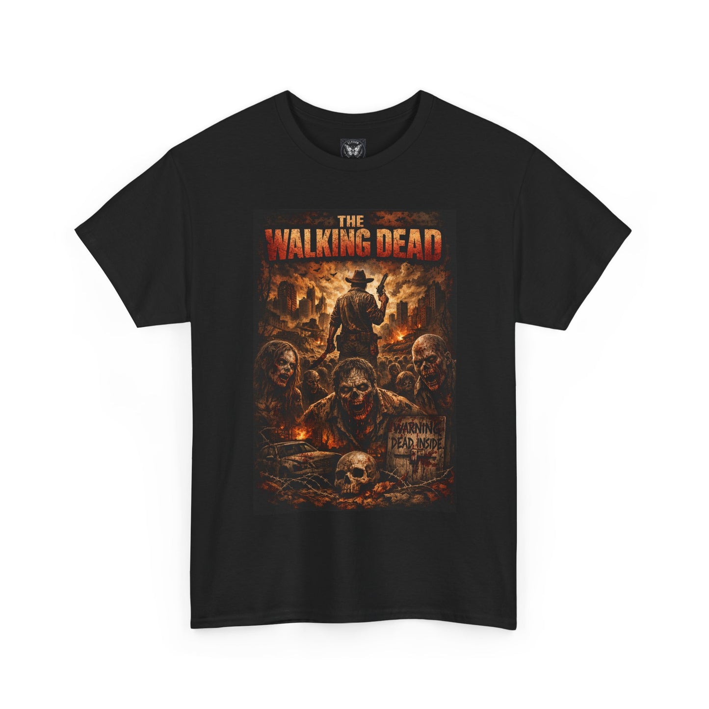 The Walking Dead poster tee | Zombie skulls, Rick silhouette, horror TV show
