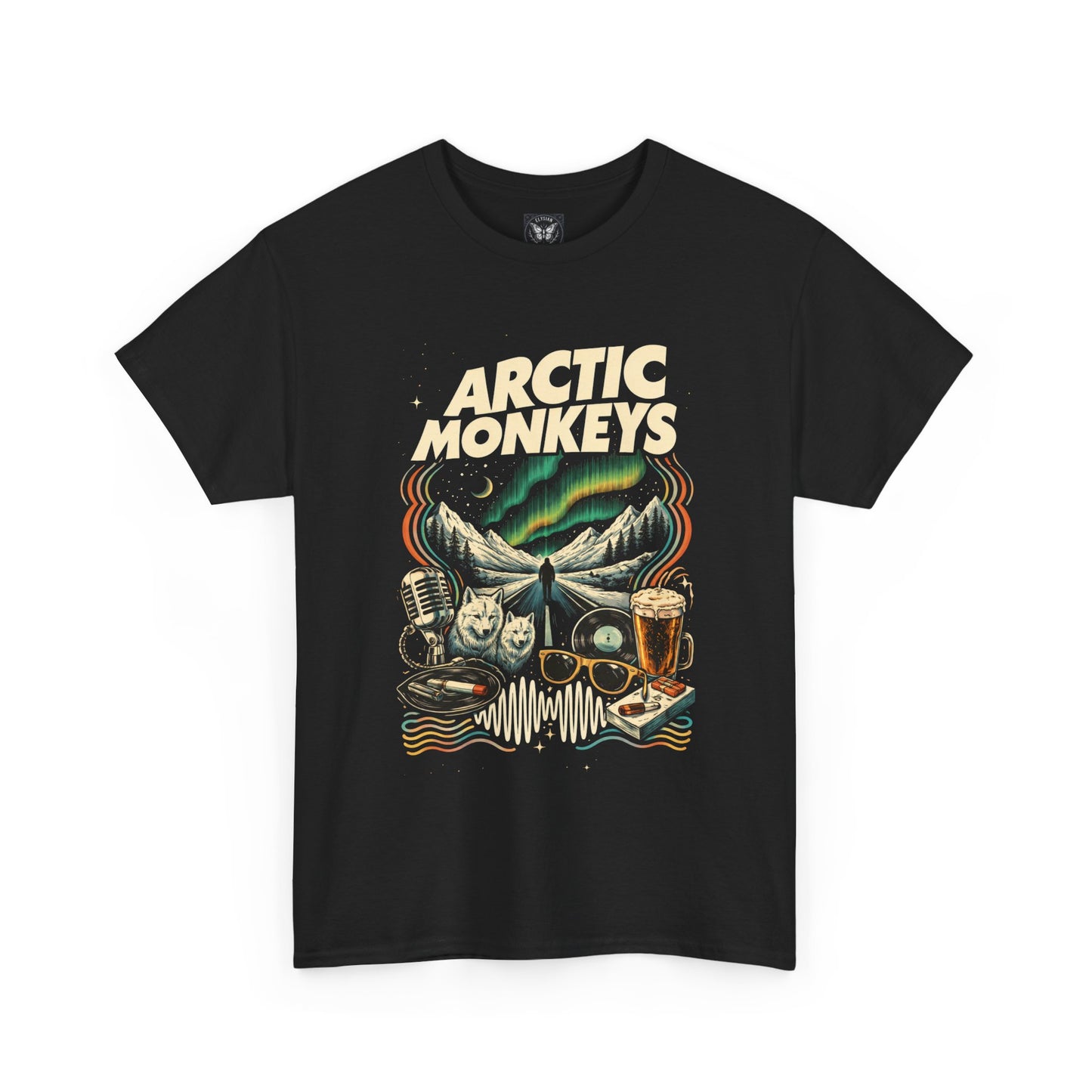 Arctic Monkeys Band Artwork T-Shirt | Northern Lights Illustration