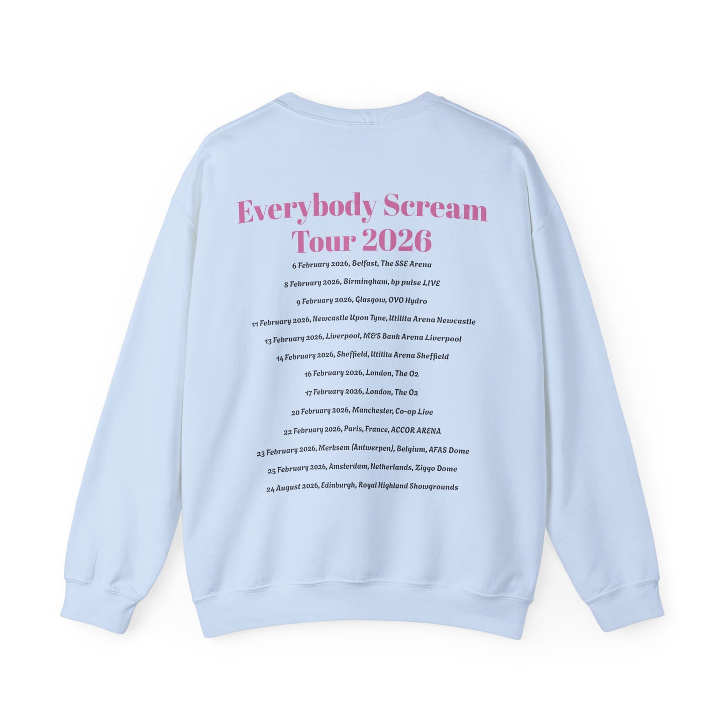 Everybody Scream Tour Date Sweatshirt | Florence + The Machine Concert Tee