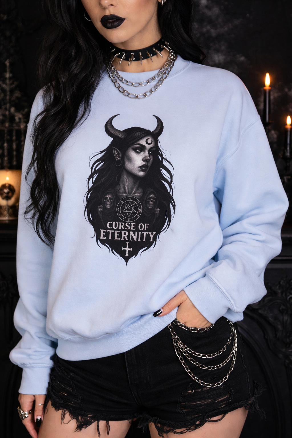 The Curse of Eternity Sweatshirt | Mythical Horned Keeper Inspired Heavy Blend Unisex