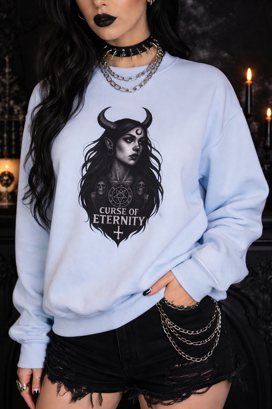 The Curse of Eternity Sweatshirt | Mythical Horned Keeper Inspired Heavy Blend Unisex