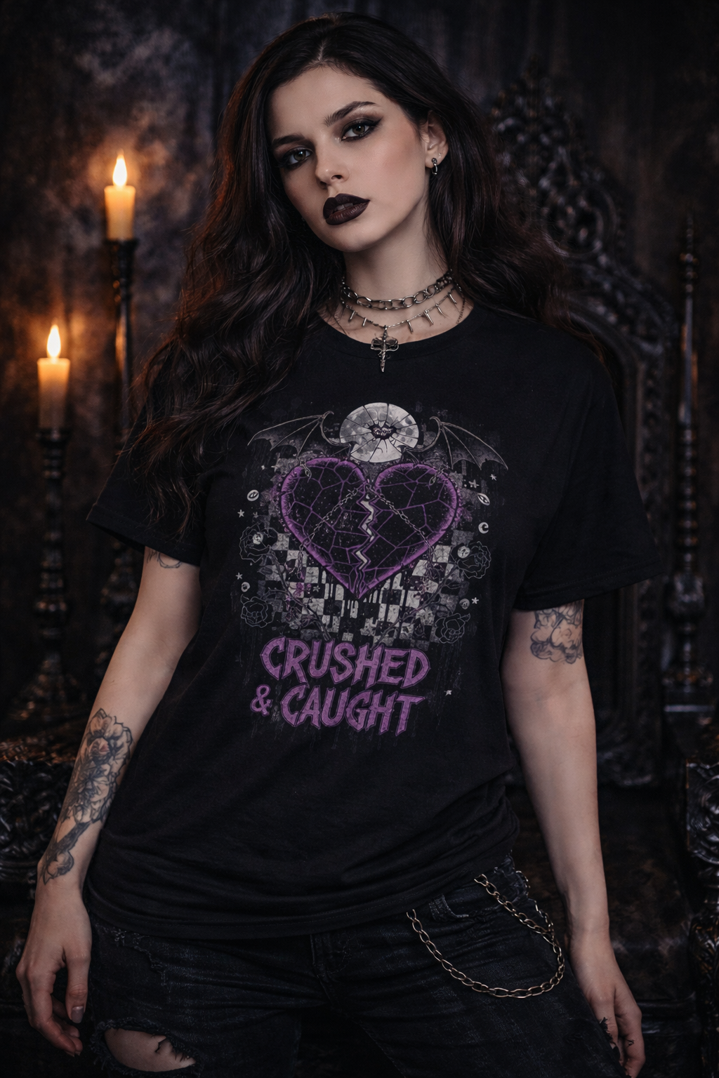 "Crushed & Caught" T-shirt Emo Gothic