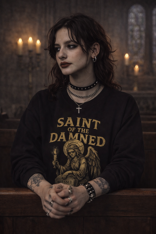 Saint of the Damned Angel Sweatshirt | Gothic Streetwear Pullover