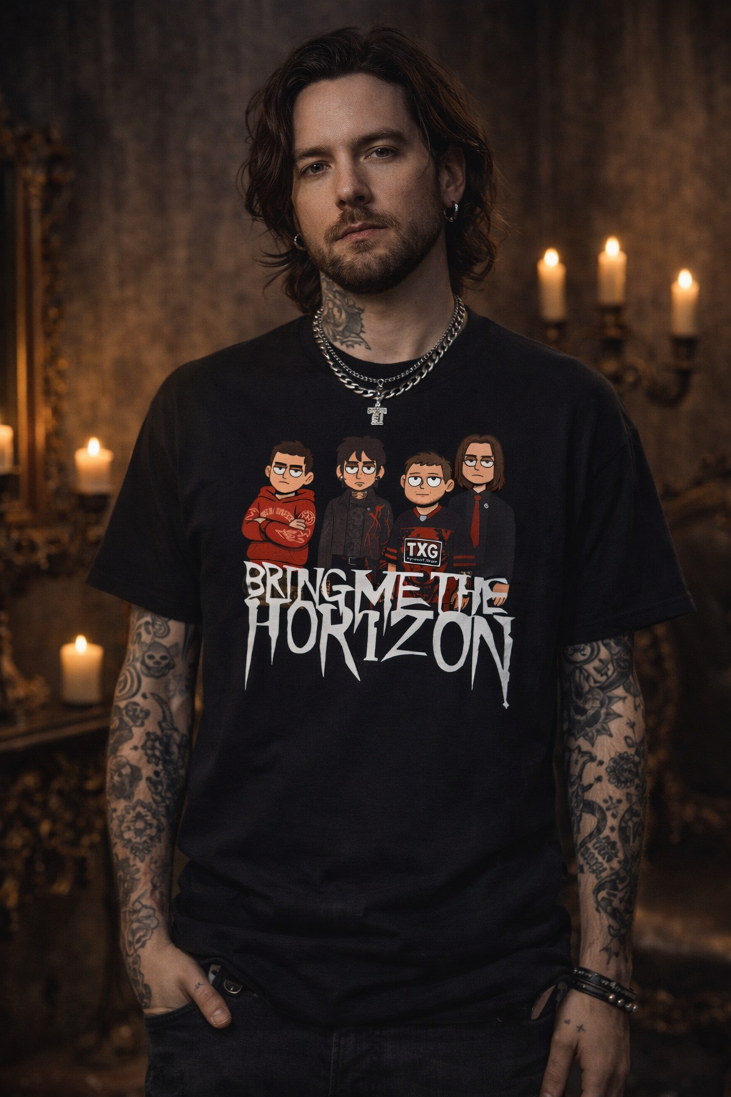 Bring Me The Horizon cartoon T-Shirt | band tee, music graphic