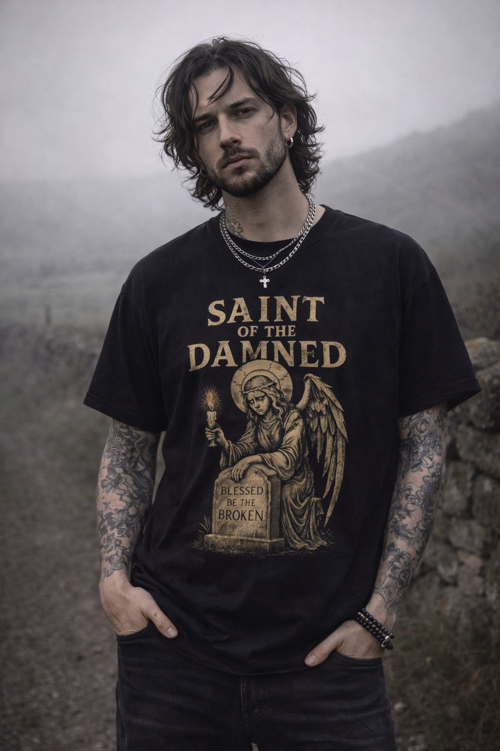 Saint Of The Damned Angel T-shirt | Unisex Gothic Streetwear