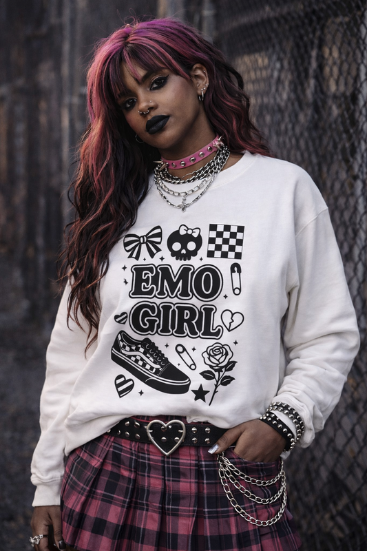 Soft Emo Girl Aesthetic Sweatshirt | Heavy Blend Classic Fit Unisex Crewneck