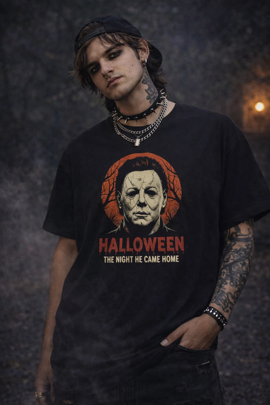 Halloween Michael Myers Unisex Heavy Cotton Tee, Graphic Tee, Halloween Shirt, Horror Movie Merch, Spooky Apparel, Costume Party