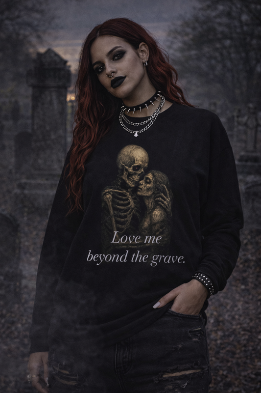 The Thornbound Vow Sweatshirt | Gothic Love Story Graphic Unisex Pullover