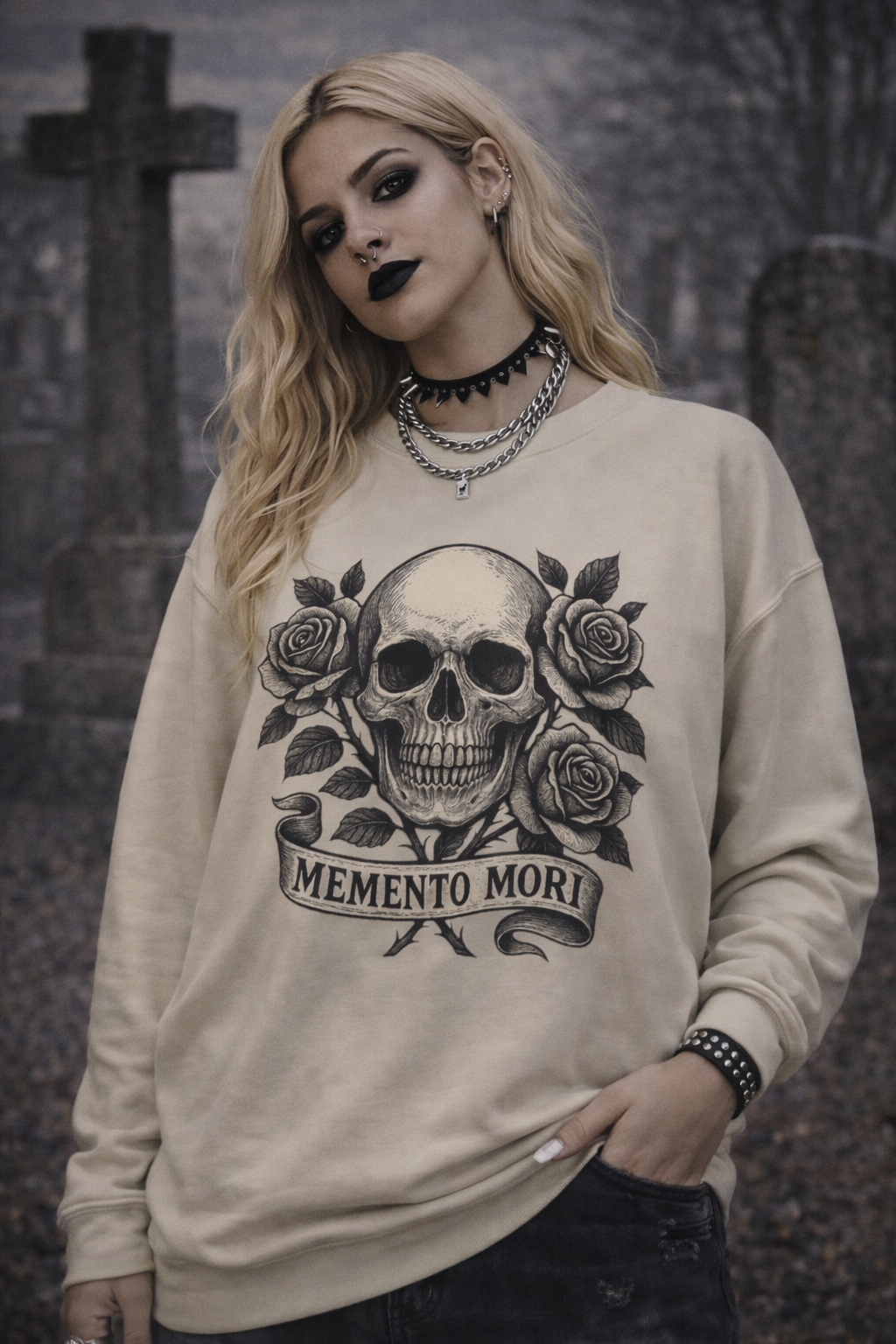 Memento Mori Philosophy Sweatshirt | Heavy Blend Unisex Graphic Streetwear