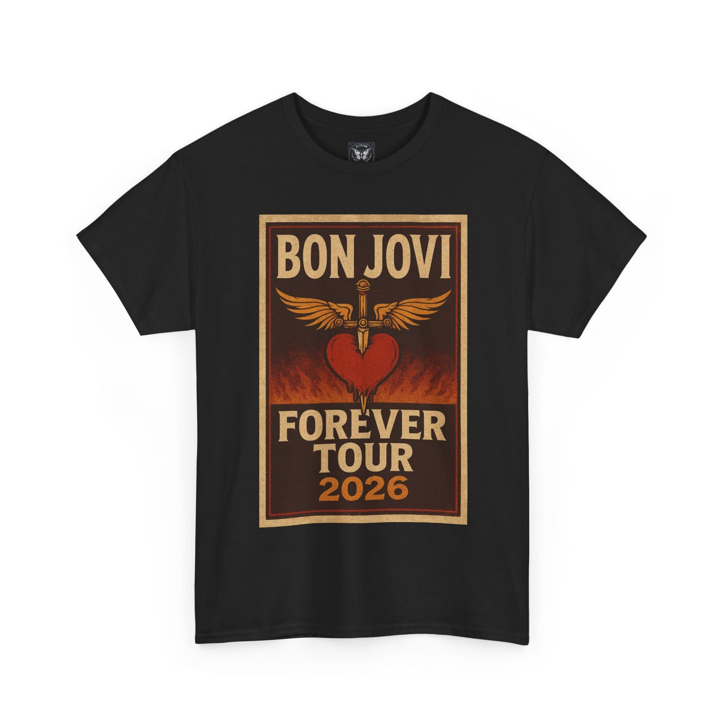 Bon Jovi Forever Tour 2026 T-Shirt | Band Tee, Retro Heart Dagger Design