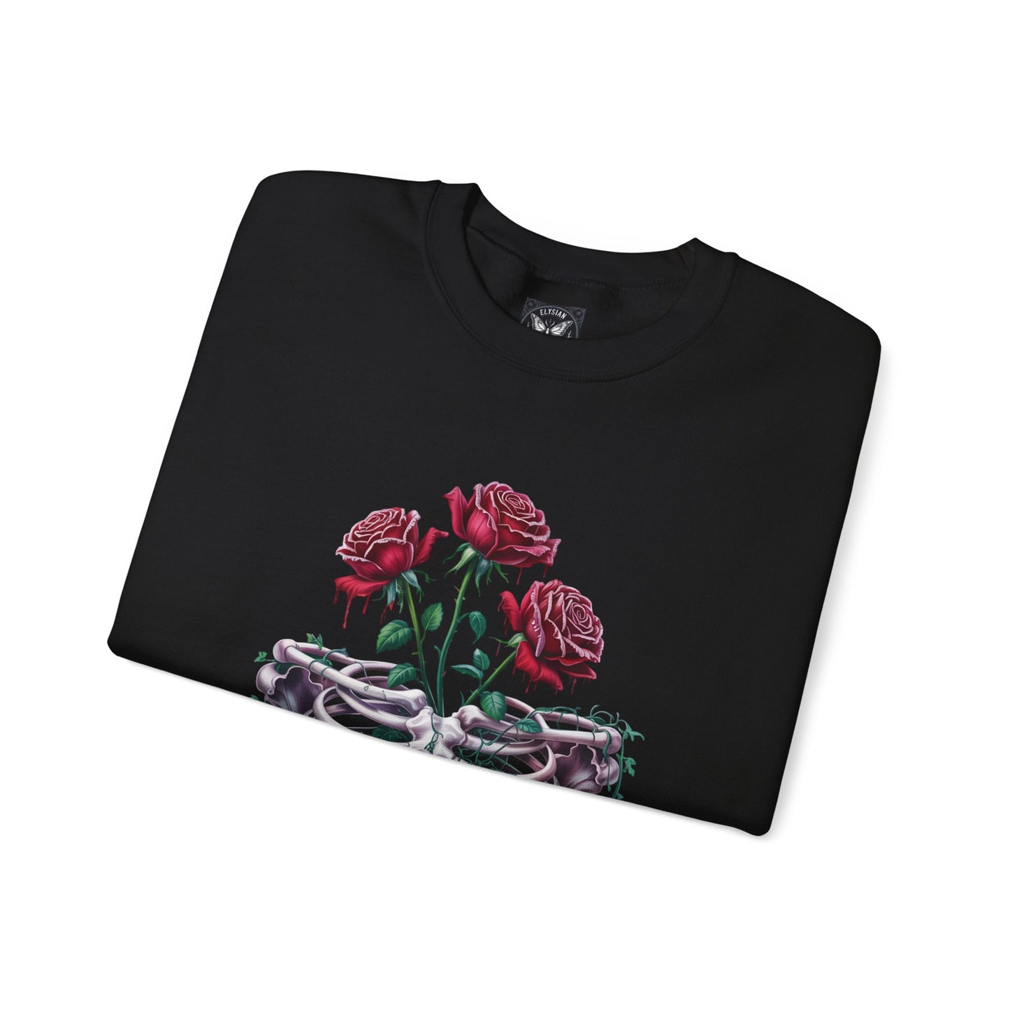 Rotten Romance Rib Cage & Roses Sweatshirt | Premium Heavy Blend Gothic Streetwear
