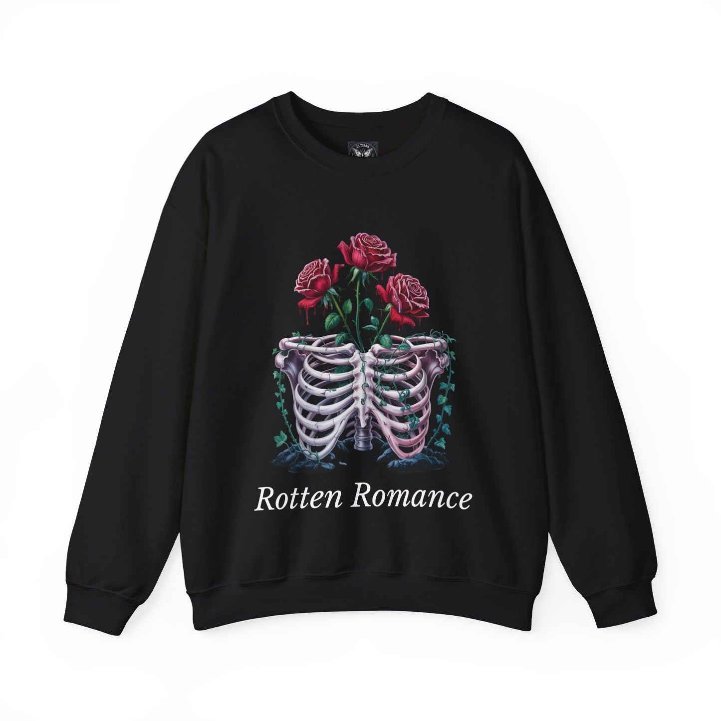 Rotten Romance Rib Cage & Roses Sweatshirt | Premium Heavy Blend Gothic Streetwear